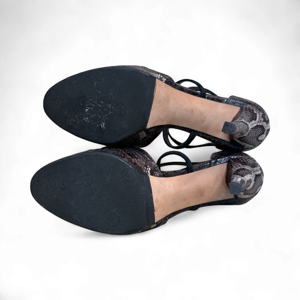 Stuart Weitzman Heritage Azur Reptile Leather Platform Pumps Heels Size 8.5 - Picture 8 of 11